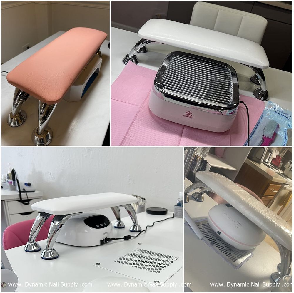 white leather manicure armrest pad - 6