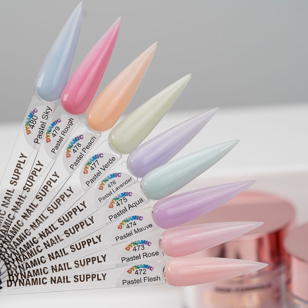 nine pastel acrylic powder jars - 2