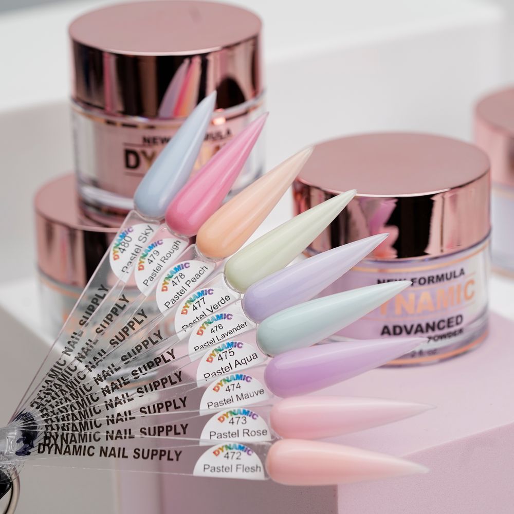 nine pastel acrylic powder jars - 5