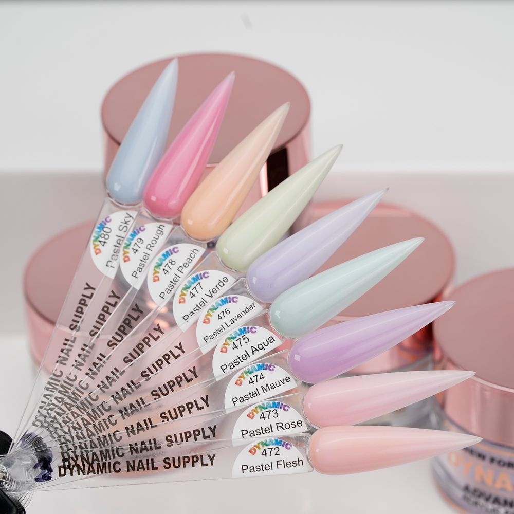 nine pastel acrylic powder jars - 6