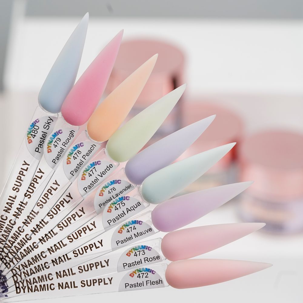 nine pastel acrylic powder jars - 7