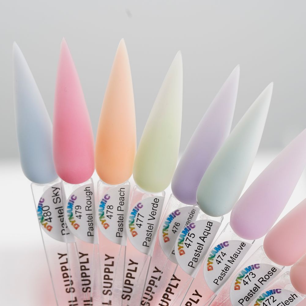 nine pastel acrylic powder jars - 9