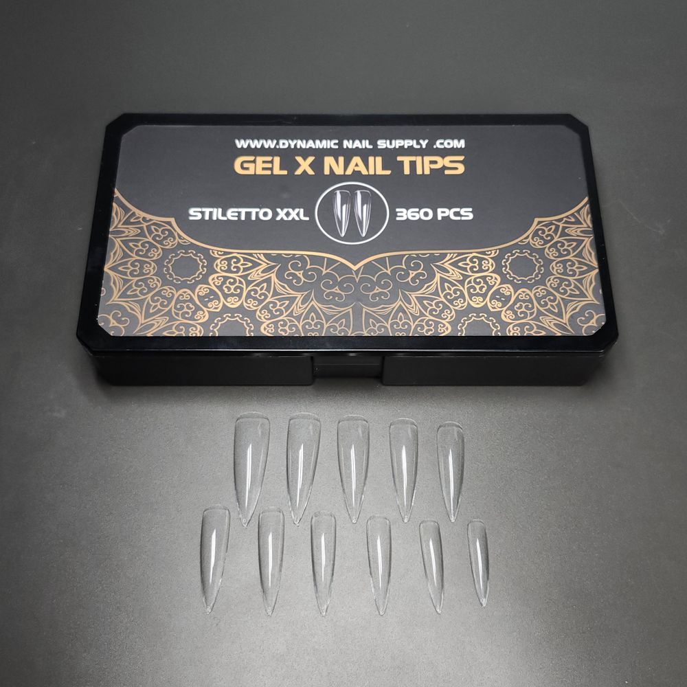 clear stiletto gel X tips - 8