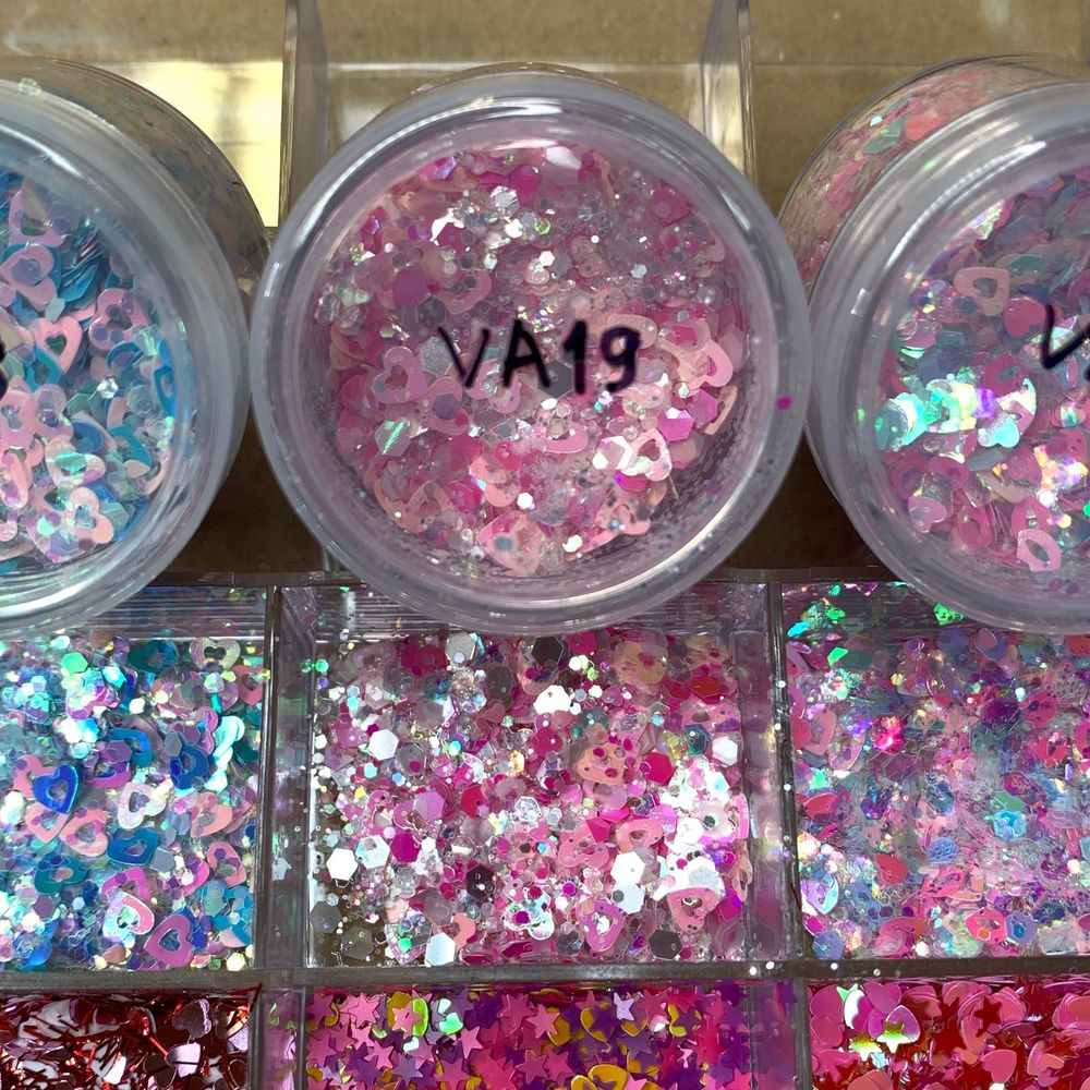 heart-shaped valentines nail glitter jars - 10