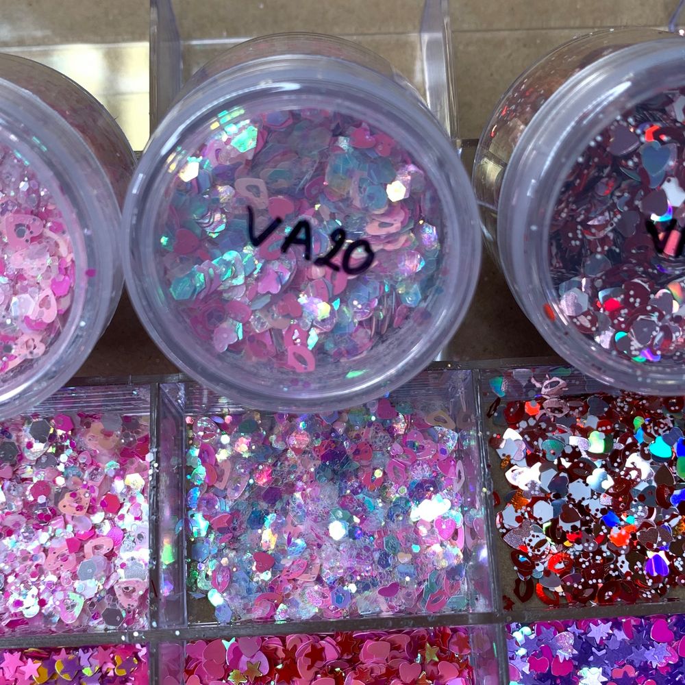 heart-shaped valentines nail glitter jars - 11