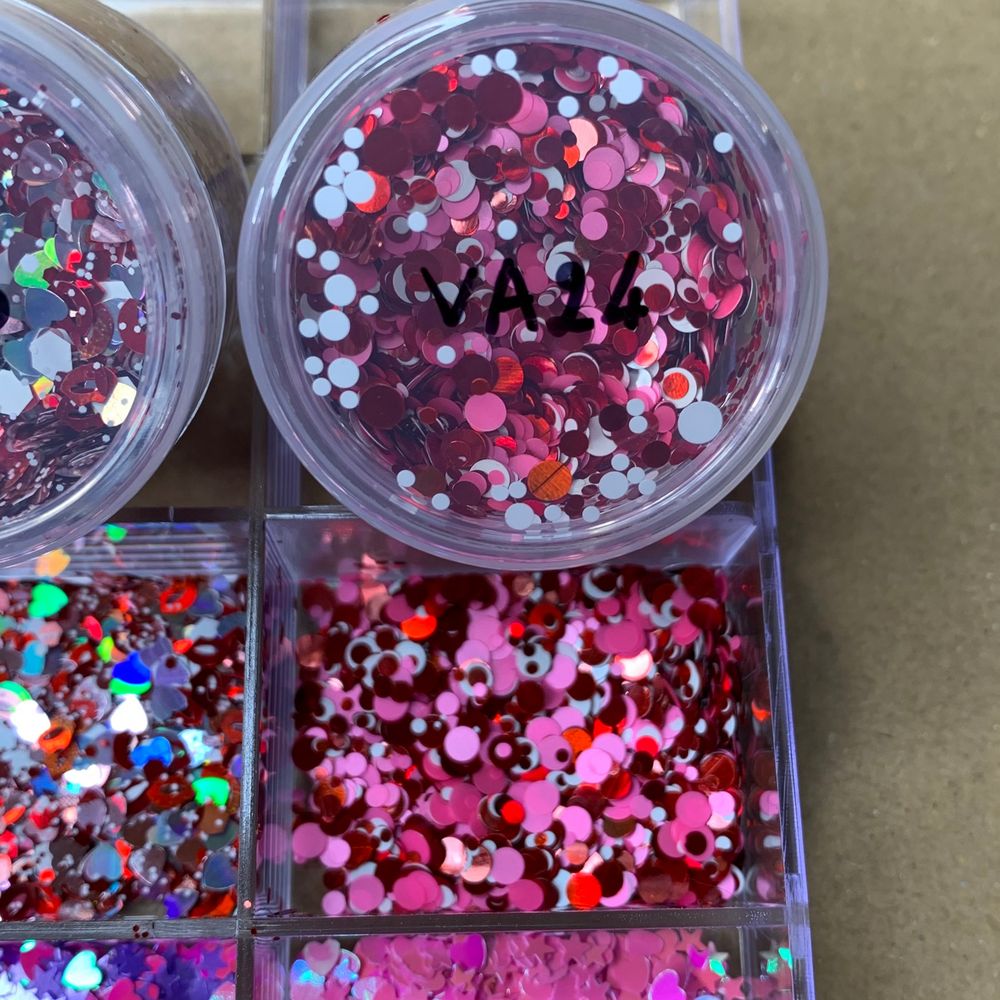 heart-shaped valentines nail glitter jars - 13