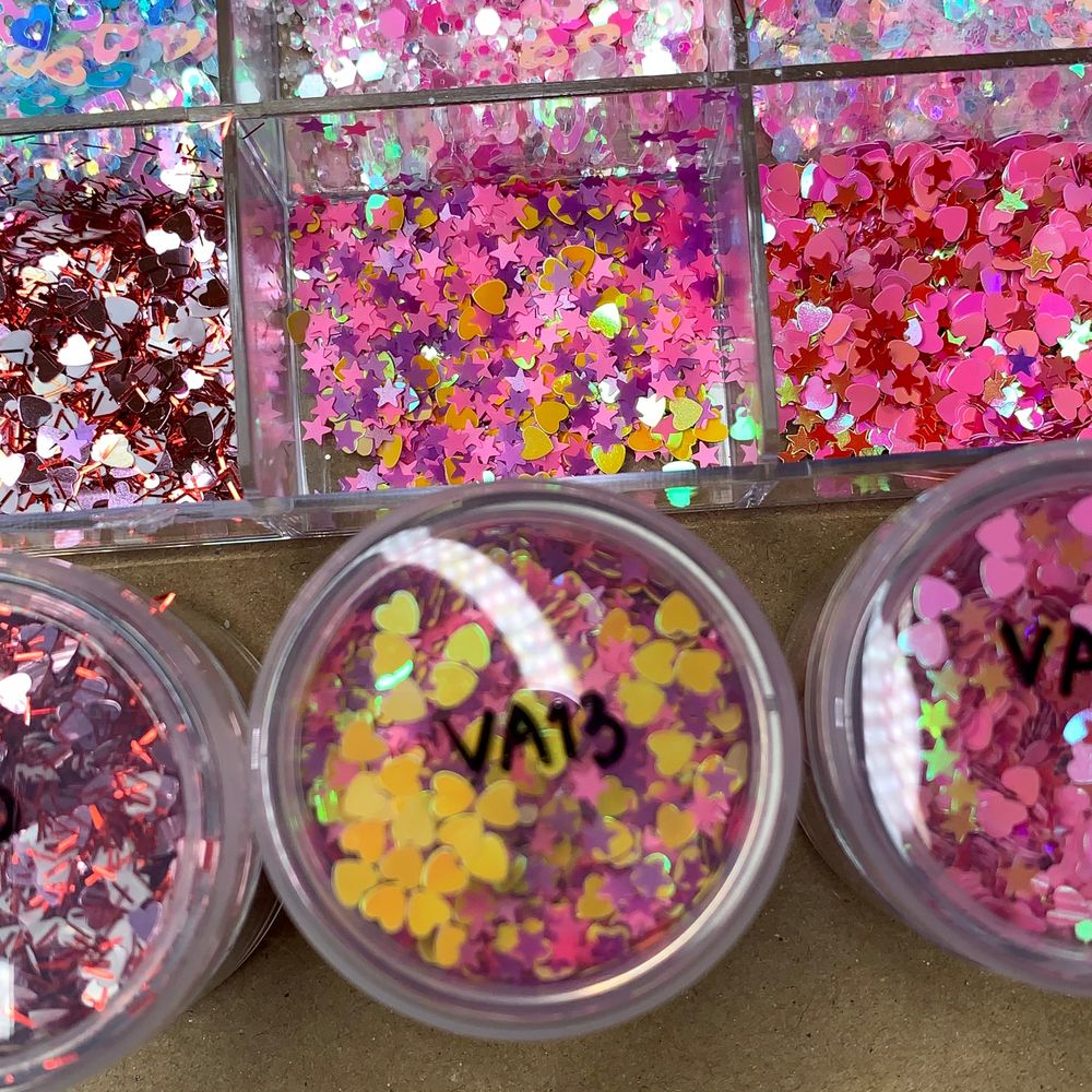 heart-shaped valentines nail glitter jars - 4