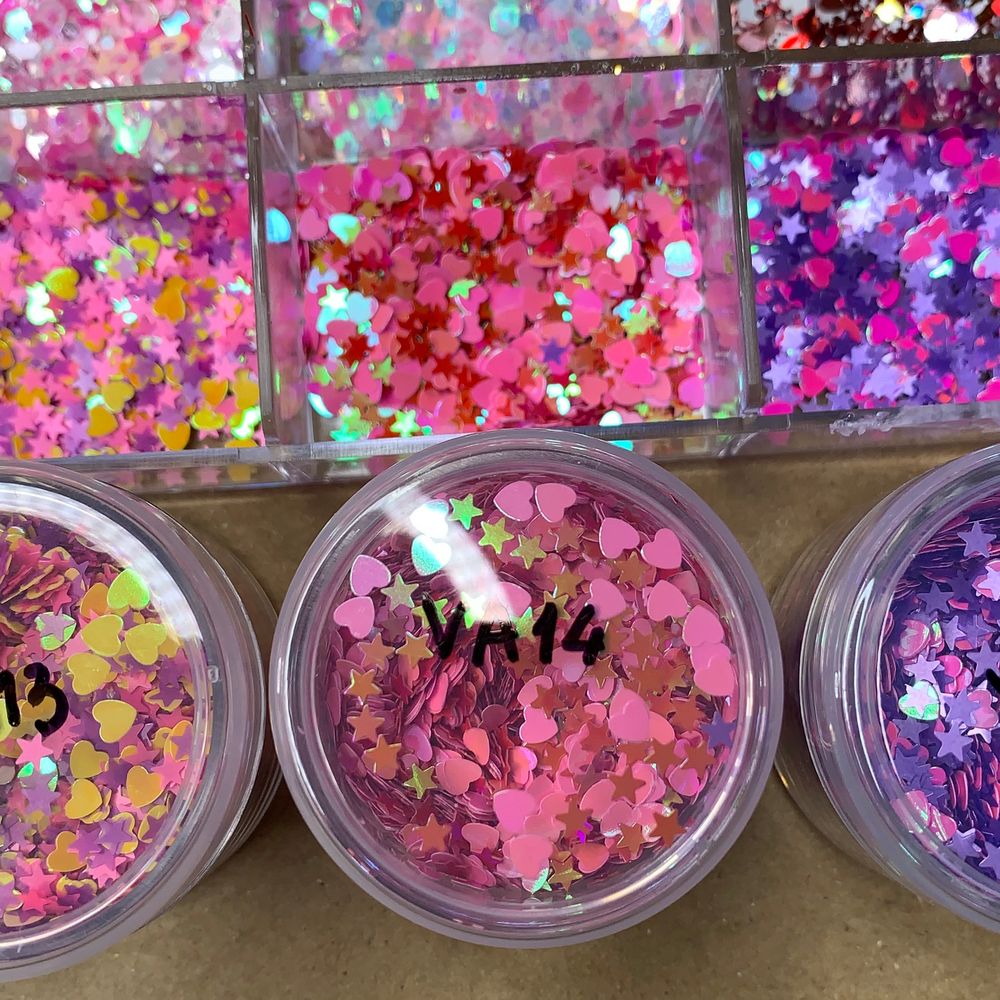 heart-shaped valentines nail glitter jars - 5