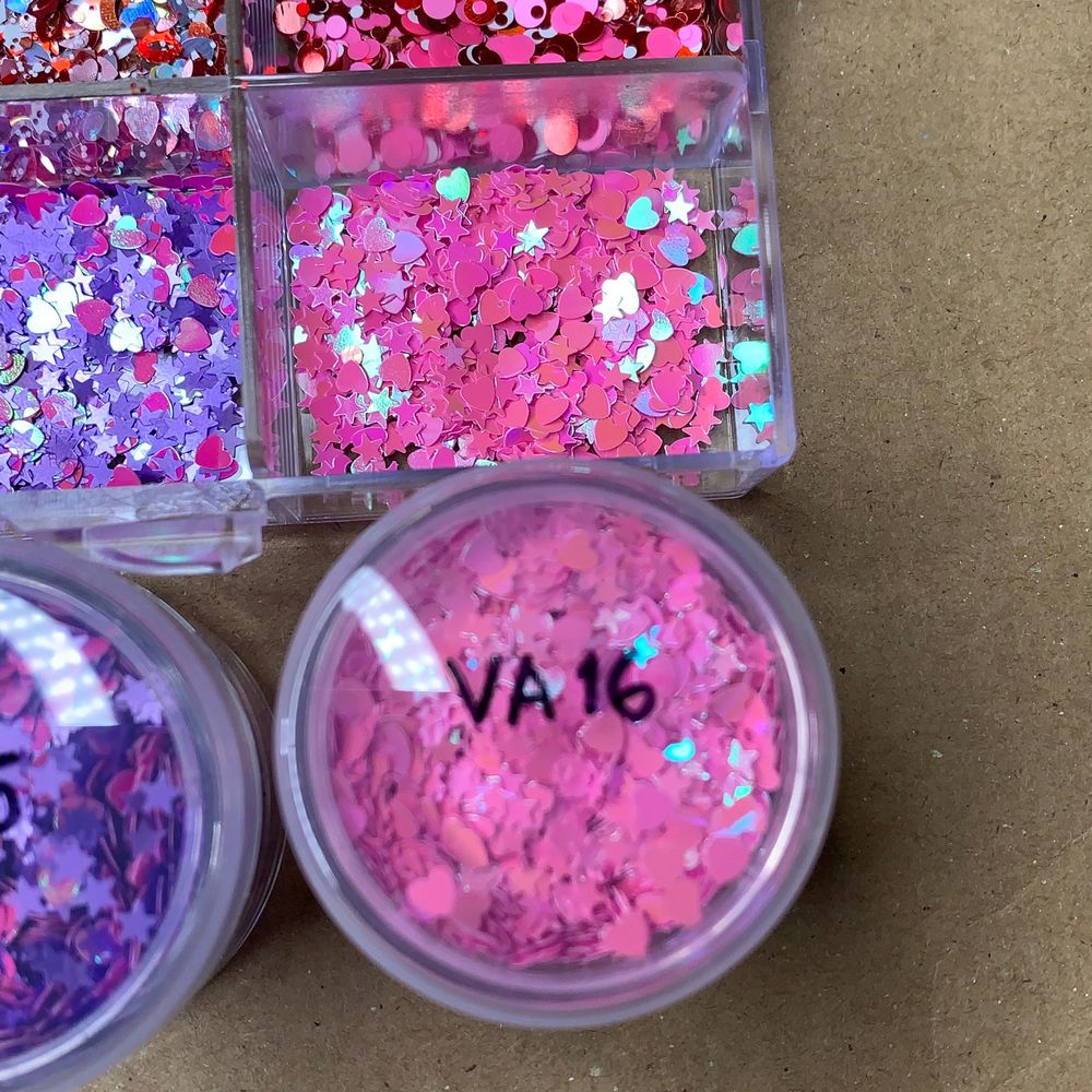 heart-shaped valentines nail glitter jars - 7