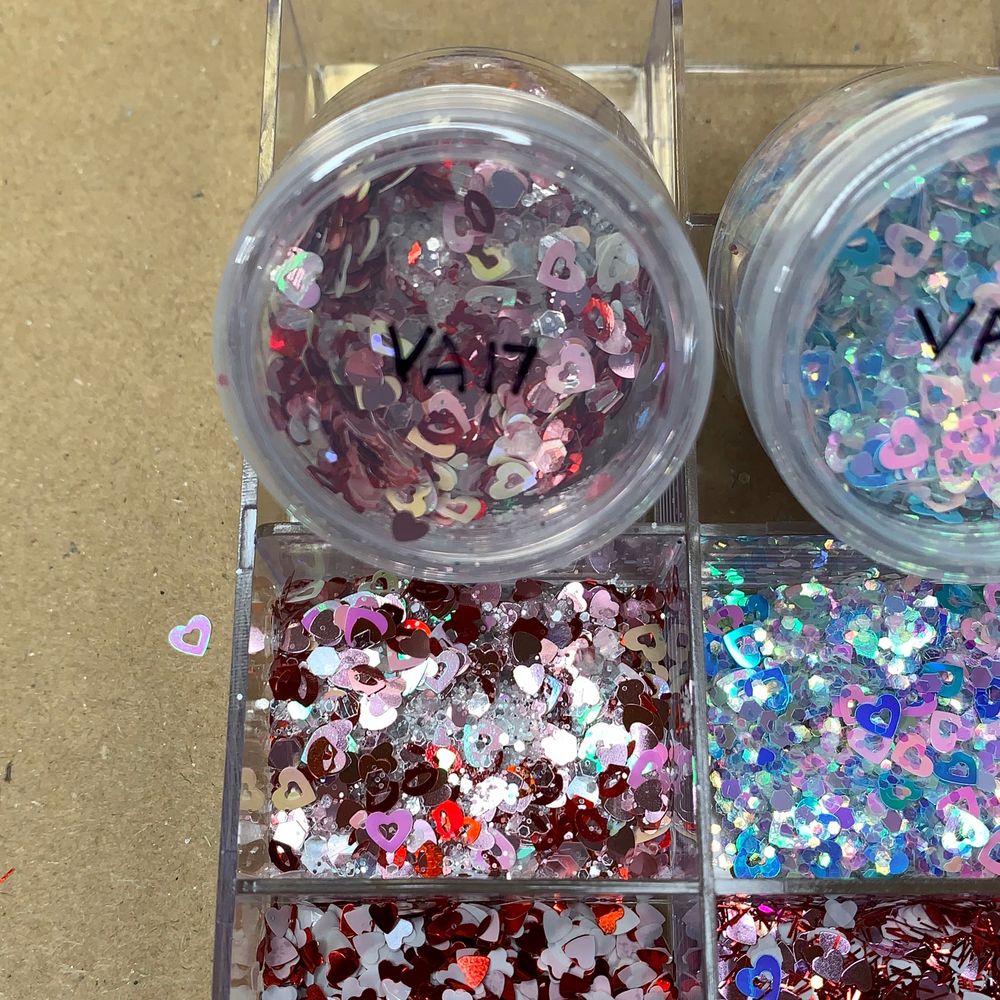 heart-shaped valentines nail glitter jars - 8