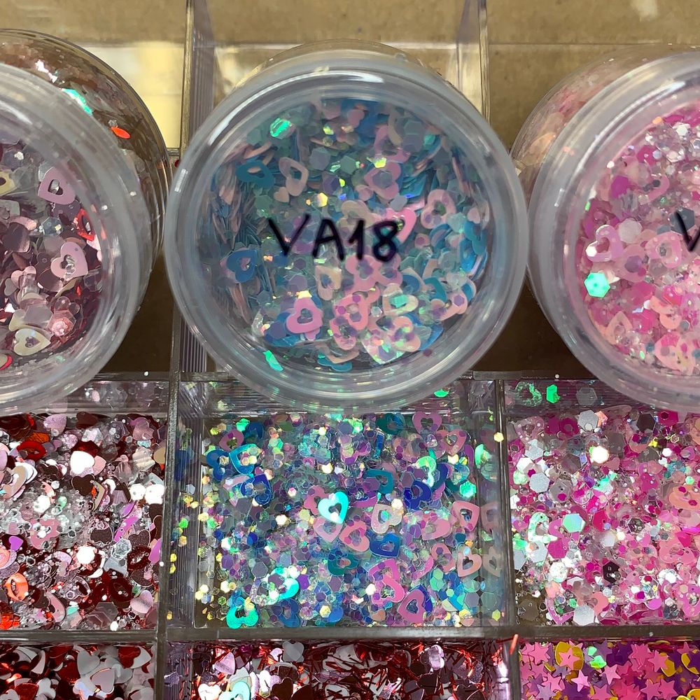 heart-shaped valentines nail glitter jars - 9